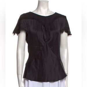 Zac Posen Black Silk Blouse size 10